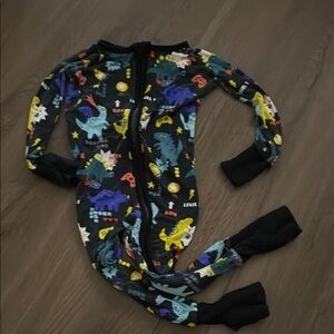 Little Sleepies Blue and Yellow Footies One Piece